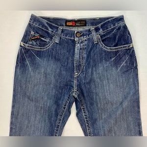 Men’s size 33 X 30. Ariat FR denim jeans. Low rise bootcut.